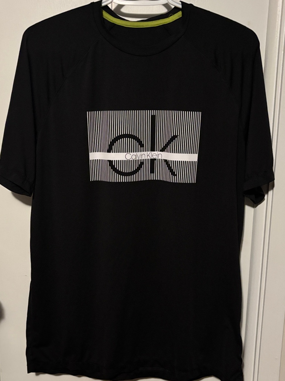 Calvin Klein Black Tee with White Striped CK Logo
